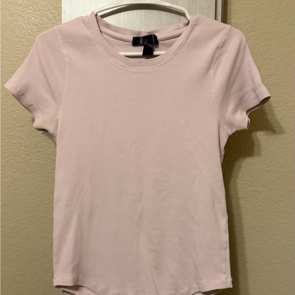 Charlotte Russe Light Pink Short Sleeve Tee
